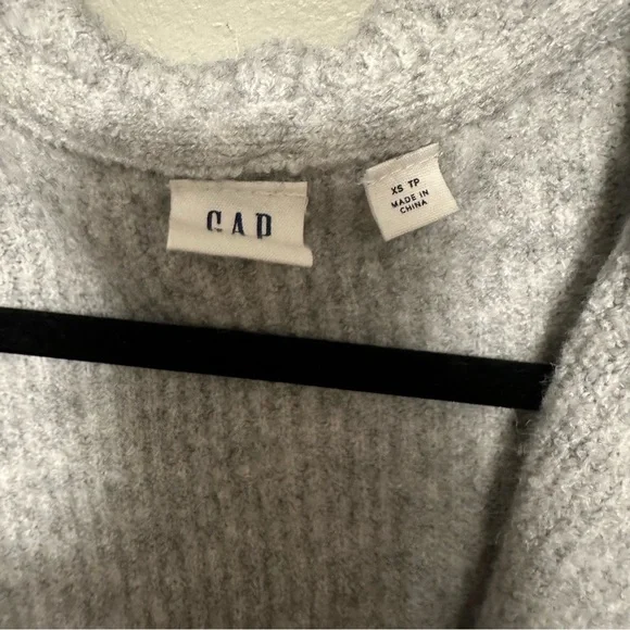 GAP Grey Ribbed Hooded Long Cardigan - Picture 3 of 5